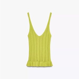 Zara Bright Green Knit Tank Top